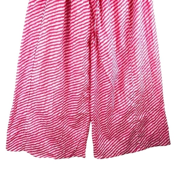 NEW- Extra Wide Leg Striped Print Relax Fit Harem Jogger Palazzo Pajama Pants - Picture 4 of 6